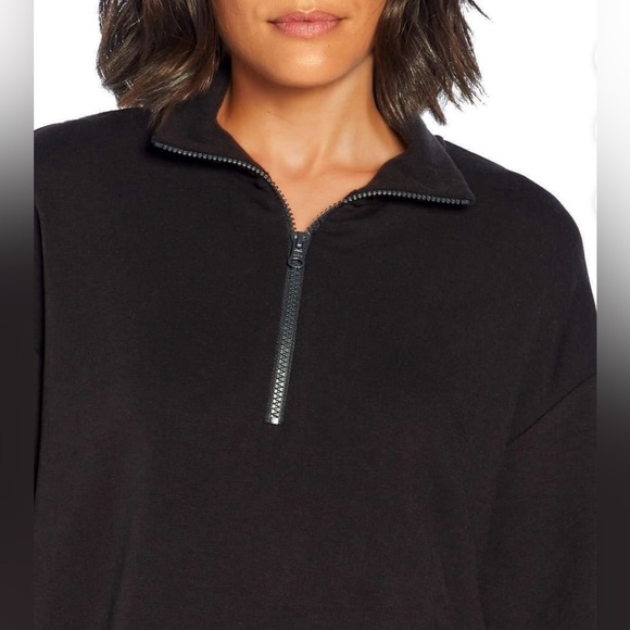 Three Dots Ladies' Quarter Zip Pullover, Black S - Picture 2 of 10
